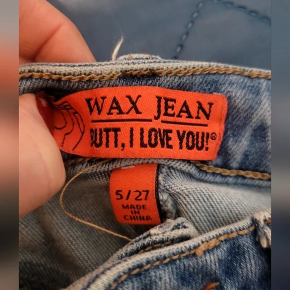 Wax Jean Butt I Love You  Women's High Waisted Distressed Skinny Jeans - Sz 5. - Picture 4 of 7